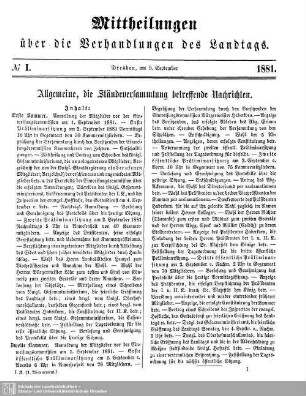 Allgemeine die Ständeversammlung betreffende Nachrichten