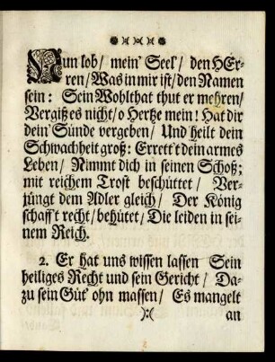 Nun lob/ mein Seel/ den Herren ...