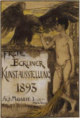 Plakatentwurf: Freie Berliner Kunstausstellung 1893 - Ganymed den Adler tränkend