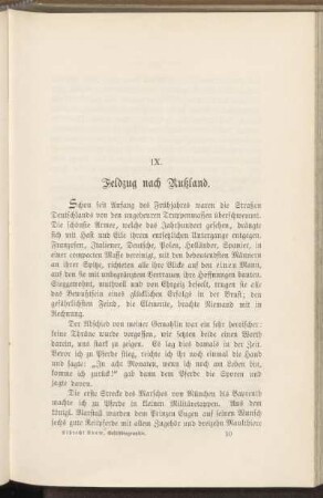 IX. Feldzug nach Rußland.