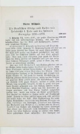 Vierter Abschnitt. Die staufischen Könige und Kaiser seit Friedrichs I. Tode und die späteren Kreuzzüge 1190 - 1273
