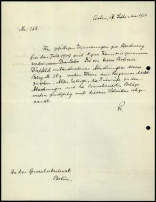 Berichte an das General-Sekretariat