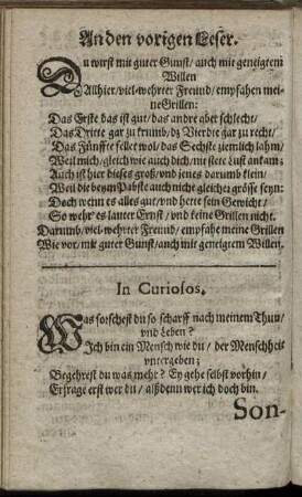 An den vorigen Leser