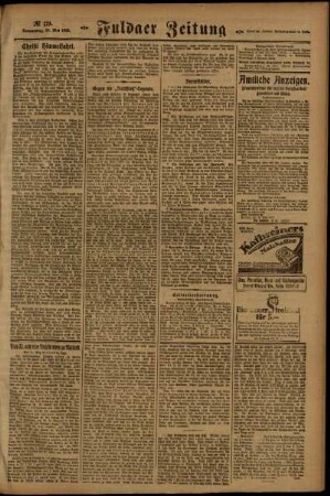 Zweite Ausgabe vom Donnerstag, den 25. Mai 1922.