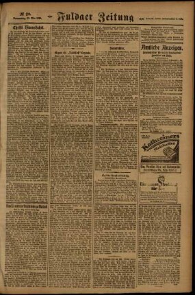 Zweite Ausgabe vom Donnerstag, den 25. Mai 1922.