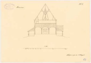 Holzkirche, Braunau: Querschnitt 1:100 (aus: Die Holzkirchen und Holztürme der preußischen Ostprovinzen)