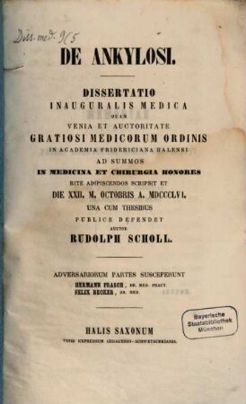 De ankylosi : (Diss. inaug.)