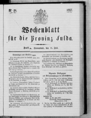 Nr. 28, Ausgabe vom 11. Juli 1857