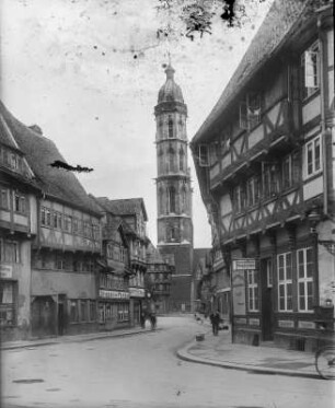 Braunschweig, Wollmarkt Blick zum Südturm der Andreaskirche
