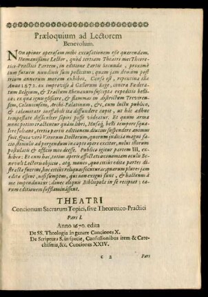 Praeloquium ad Lectorem Benevolum.