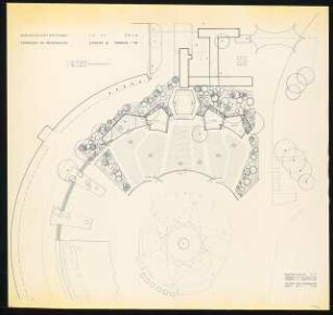 Bundesgartenschau 1971, Köln: Tanzbrunnen Terrassen am Musikpavillon 1:200, Entwurf A, Entwurf B