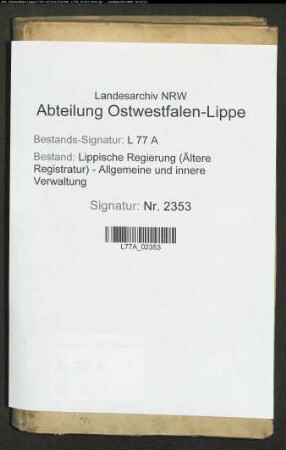 Heberegister der Subsidien aus den Ämtern Varenholz, Sternberg und Schwalenberg