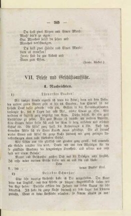 VII. Briefe und Geschäftsaufsätze