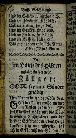 Buß-Beicht und Communion- Gebete.