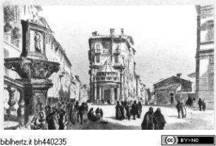 Ansicht der Piazza Trinità dei Monti mit dem Palazzo Zuccari