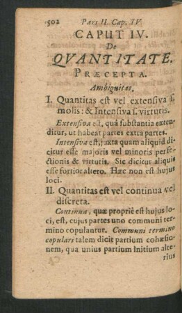 Caput IV. De Quantitate.