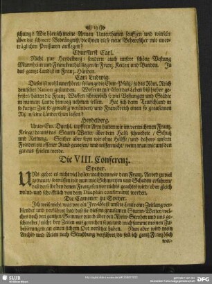 Die VIII. Conferenz
