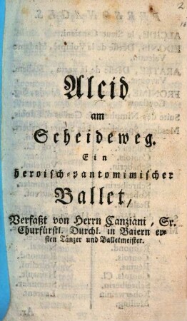 Alcide : Ballett