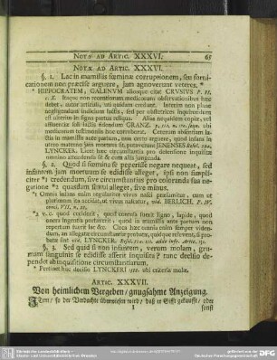 Artic. XXXVII. Von heimlichem Vergeben, gnugsame Anzeigung