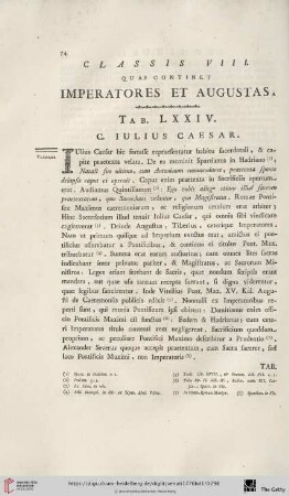 Classis VIII, quae continet Imperatores et Augustas