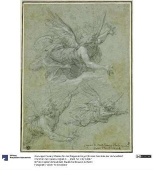 Studien für drei fliegende Engel (für das Gemälde der Himmelfahrt Christi in der Capella Olgiati in Santa Prassede in Rom)