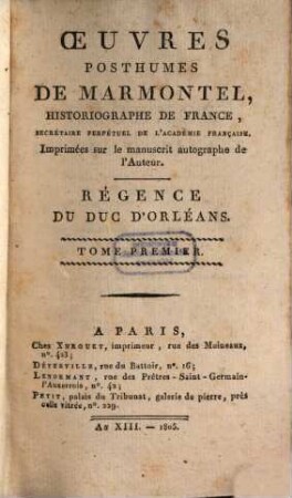 Régence du Duc d'Orléans, 1