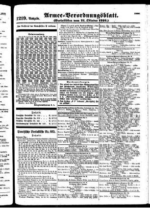 1219.Ausgabe. Samstag, 21. Oktober 1916