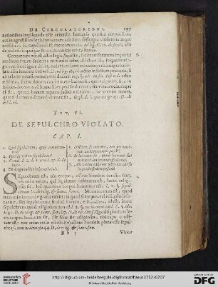 Tit. VI: De Sepulchro Violato