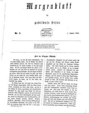 Morgenblatt für gebildete Leser. 58. 1864