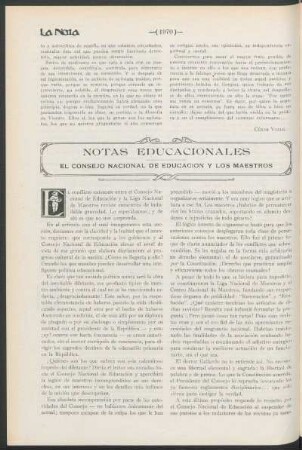 Notas educacionales : El congreso nacional de educación y los maestros