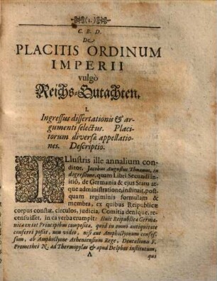 De Placitis Ordinum Imperii, vulgo Reichs-Gutachten