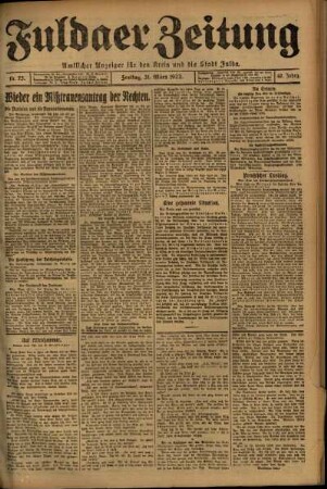 Ausgabe vom Freitag, den 31. März 1922.