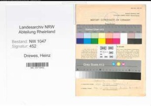 Entnazifizierung Heinz Drewes , geb. 24.10.1903 (Kapellmeister)
