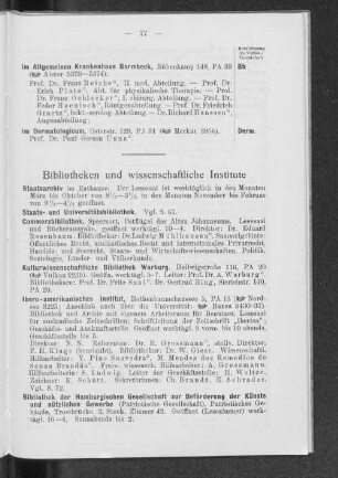 Bibliotheken und wissenschaftliche Institute