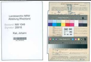 Entnazifizierung Johann Kiel , geb. 17.11.1902 (Fahrer)