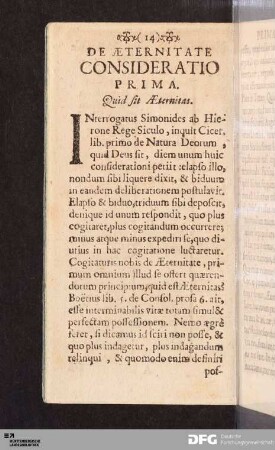 Consideratio Prima.