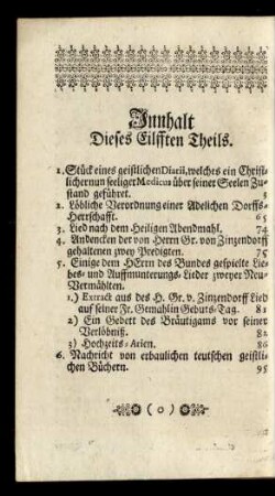 Innhalt Dieses Eilfften Theils