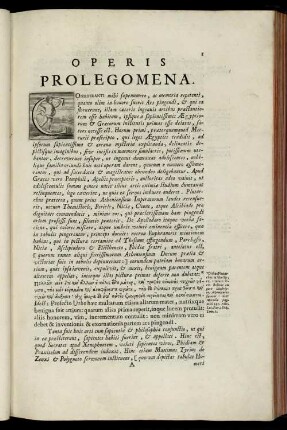 Operis Prolegomena.