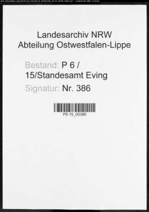 Sterberegister Standesamt Lünen-Eving