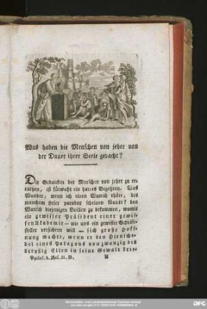 Was haben die Menschen von jeher von der Dauer ihrer Seele gedacht?