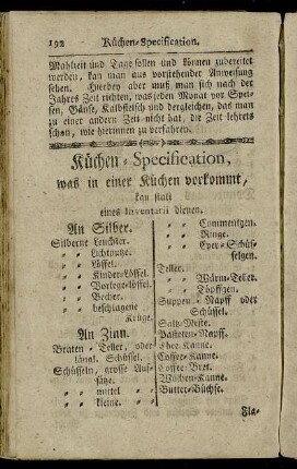 Küchen - Specification, was in einer Küche vorkommt, [...]