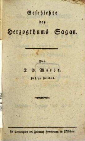 Geschichte des Herzogthums Sagan