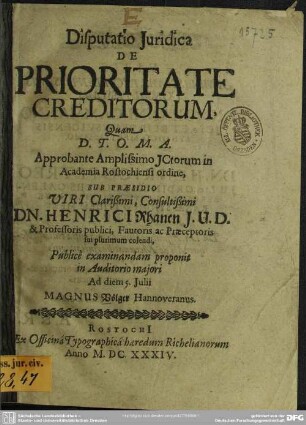 Disp. jurid. de prioritate creditorum