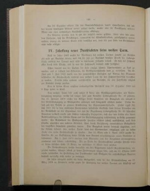 IV. Schaffung neuer Durchfahrten beim weißen Turm.