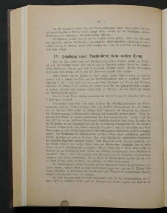 IV. Schaffung neuer Durchfahrten beim weißen Turm.