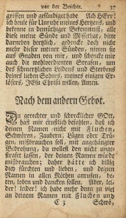 Nach dem andern Gebot.