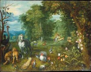 Paradieslandschaft mit der Erschaffung Evas