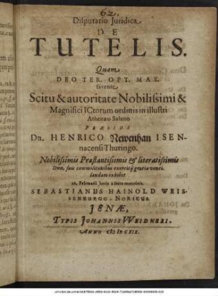 Disputatio Iuridica De Tutelis