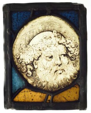 Glasmalerei mit Kopf des Hl. Petrus