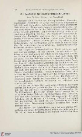 25: Der Positivfilm für kinematographische Zwecke